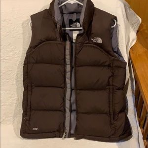 The north face brown medium puffer vest
